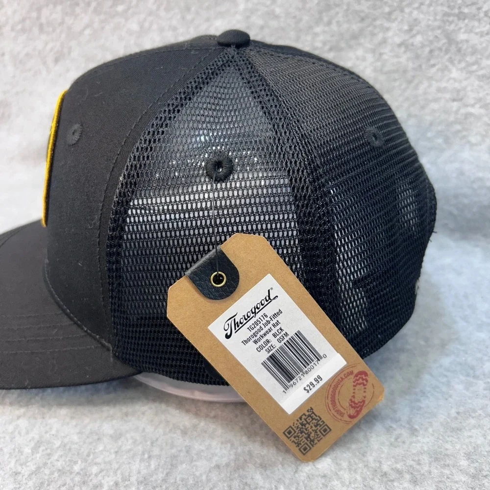 Thorogood Job-Fitted Workwear Mens Black Trucker Hat Mesh Snapback NWT OSFM